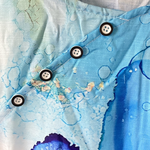 BNWT Men's Aquamarine Blue and Purple Underwater Scene T-Shirt - Size 2XL - Picture 6 of 11